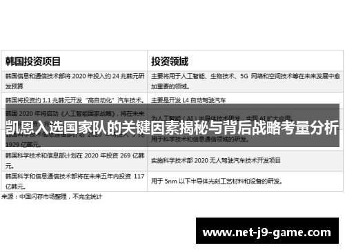 凯恩入选国家队的关键因素揭秘与背后战略考量分析